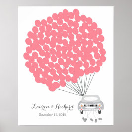 Gästebuchalternative mit roten Ballons Poster