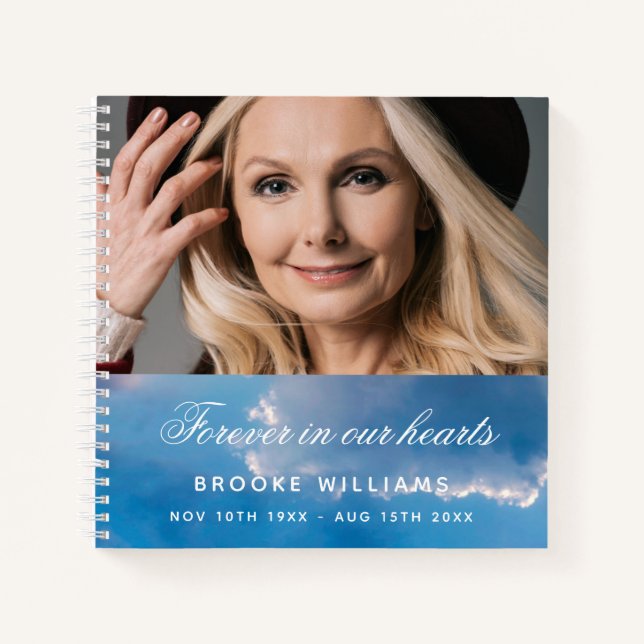 Gästebuchbeerdenkmal Blaues Himmelsgraben Foto Notizbuch (Vorderseite)