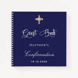 Gästebuchbestätigung blau weiß notizbuch