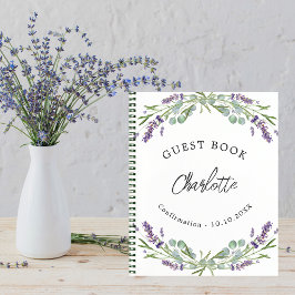 Gästebuchbestätigung lavender violet eucalyptus notizbuch