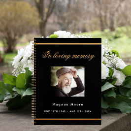 Gästebuchdenkmal-Beerdigung schwarzes Foto Notizbuch