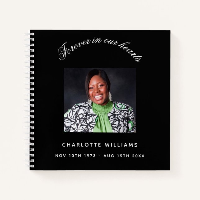 Gästebuchdenkmal Foto Schwarz-weiß Notizbuch (Vorderseite)