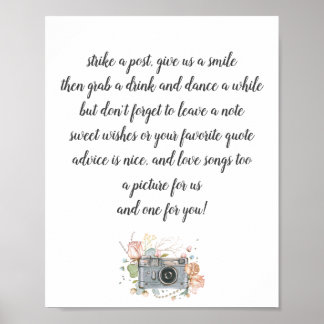 Gästebuchplakat für Hochzeiten Foto Poster