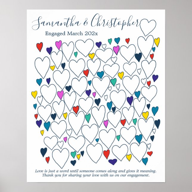 Gästebuchplakat für Teilnehmer Poster (Vorne)