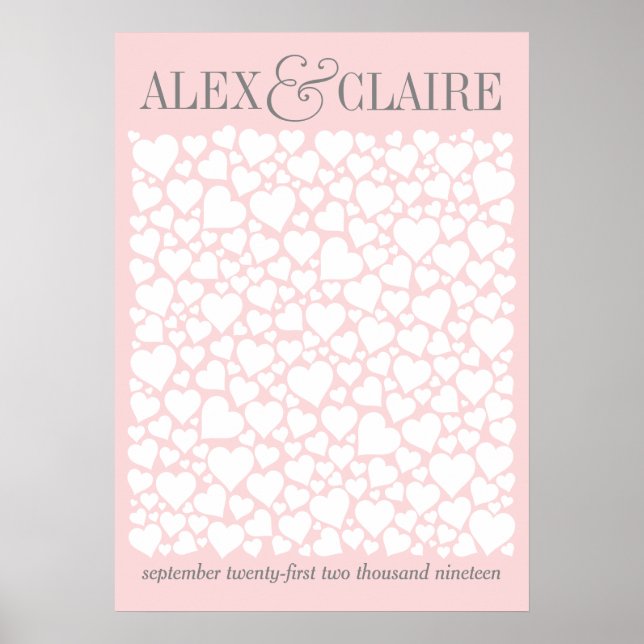 Gästebuchposter für Hochzeiten - WÄHLEN SIE IHRE F Poster (Vorne)