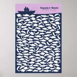 Gästebuchposter 'Gone Fishing' - 150 Unterschrifte Poster