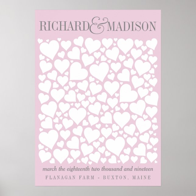 Gästebuchposter Hochzeit - WÄHLEN SIE IHRE FARBE 2 Poster (Vorne)