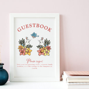 Gästebuchunterschrift für OsterBaby-Dusche Poster