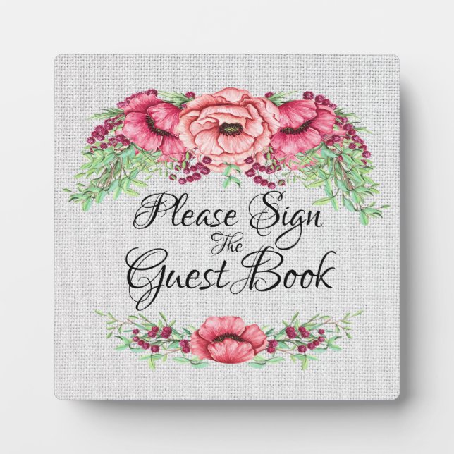 Gästebuchunterschrift in Plaque Fotoplatte (Vorderseite)