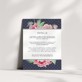 Gästekarte für antikes Peony Wedding Begleitkarte