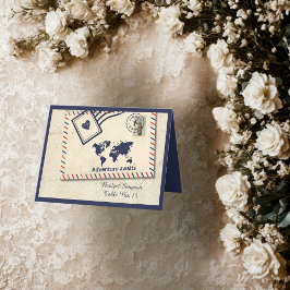 Gästekarte für globale Hochzeiten in Urlaubsort Dankeskarte