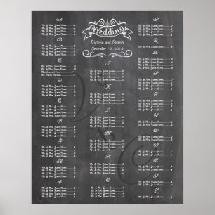Gästekarte für Vintage Wedding Chalkboard Poster