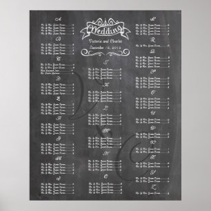 Gästekarte für Vintage Wedding Chalkboard Poster