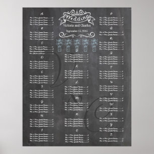 Gästekarte für Vintage Wedding Chalkboard Poster