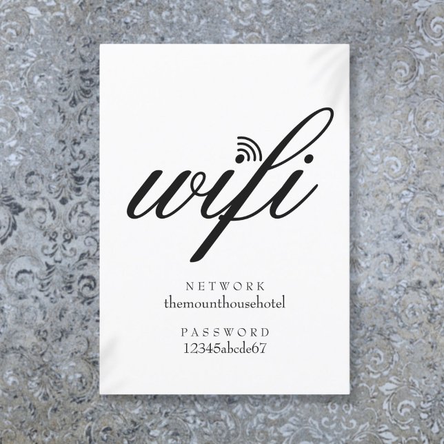 Gästekarte für WiFi-Netzwerke und Kennwort Einladung (Wifi Network and Password Sign Guest Card)