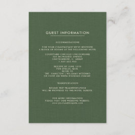 Gästekarten für Hochzeiten | Grünes Muster Begleitkarte