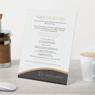 Gästeküche schwarzes Gold Vermietung von Immobilie Sockelschild