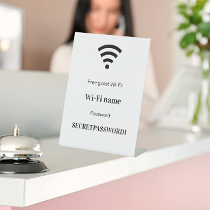Gästekunden-WLAN-Netzwerkpasswort Sockelschild