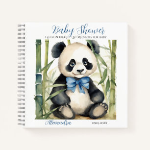 Gästeliste Baby Panda Bärenjunge Babydusche Notizbuch