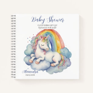 Gästeliste Baby Unicorn Boy Baby Dusche Notizbuch
