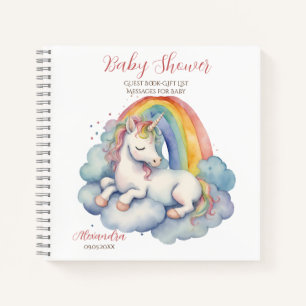 Gästeliste Baby Unicorn Girl Baby Dusche Notizbuch