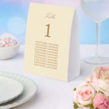 Gästename Creme Beige Papier-Tischzelt