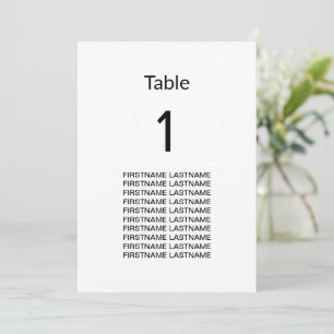 Gästennamen Clean Simple Modern Table Card