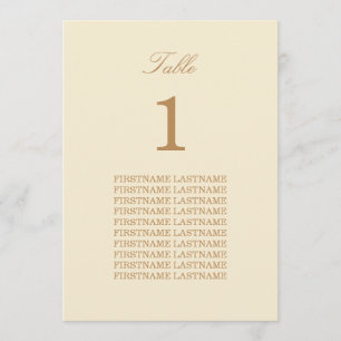 Gästennamen Cream Beige Table Card