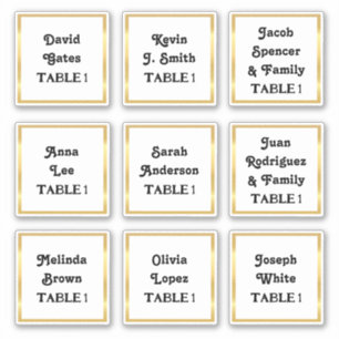 🕊️ Gästennamen Hochzeitsticker für die Tischnumme Aufkleber