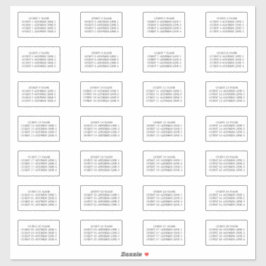 Gästeschriften für 28 Einladungsumschläge Aufkleber