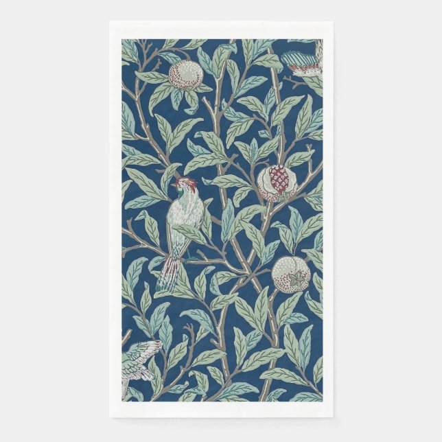 GÄSTESTADT: WILLIAM MORRIS : POMEGRANATE & BIRD SERVIETTE (Vorderseite)