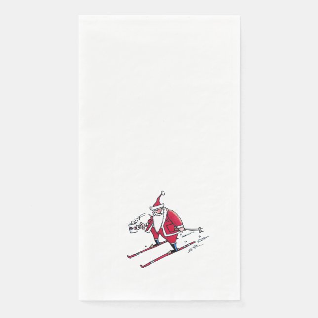 Gästetücher für Santa Skiing Papier Serviette (Vorderseite)