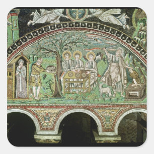 Gastfreundschaft Abrahams und das Opfer des Quadratischer Aufkleber