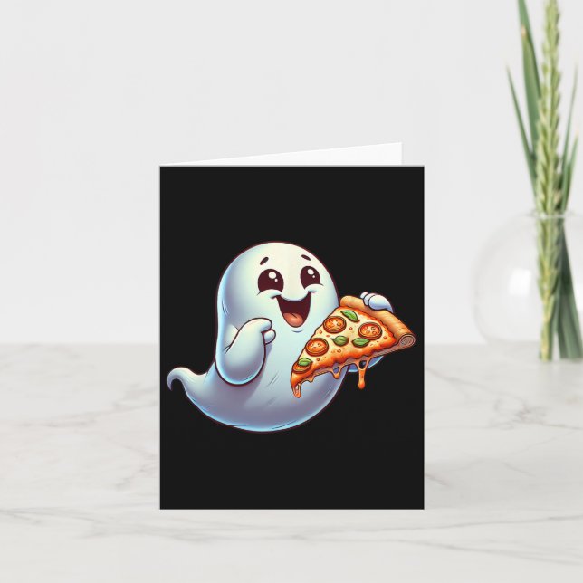 Gastgeber Essen Pizza Halloween Männer Frauen Kind Karte (Vorderseite)