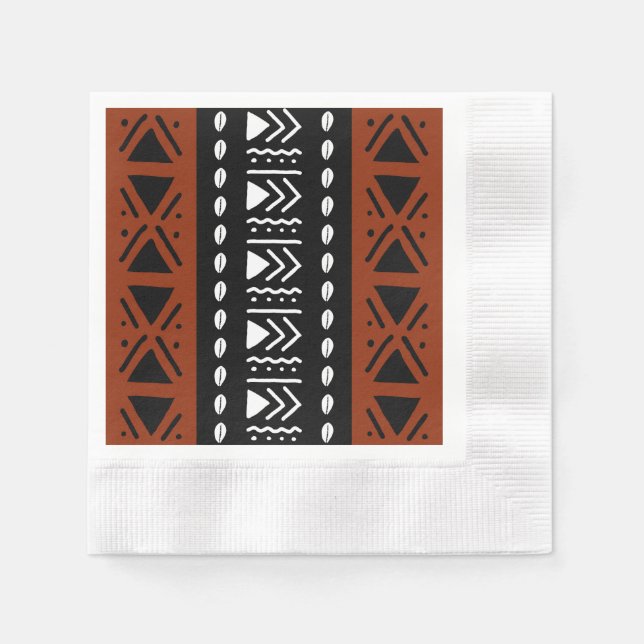 Gastgeschenk African Bogolan Design Paper Napkins Serviette (Vorderseite)