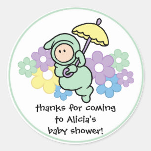 Gastgeschenk Babyduschkleber Runder Aufkleber
