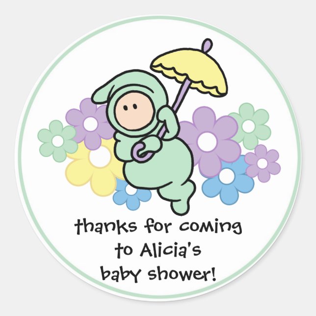Gastgeschenk Babyduschkleber Runder Aufkleber (Vorderseite)