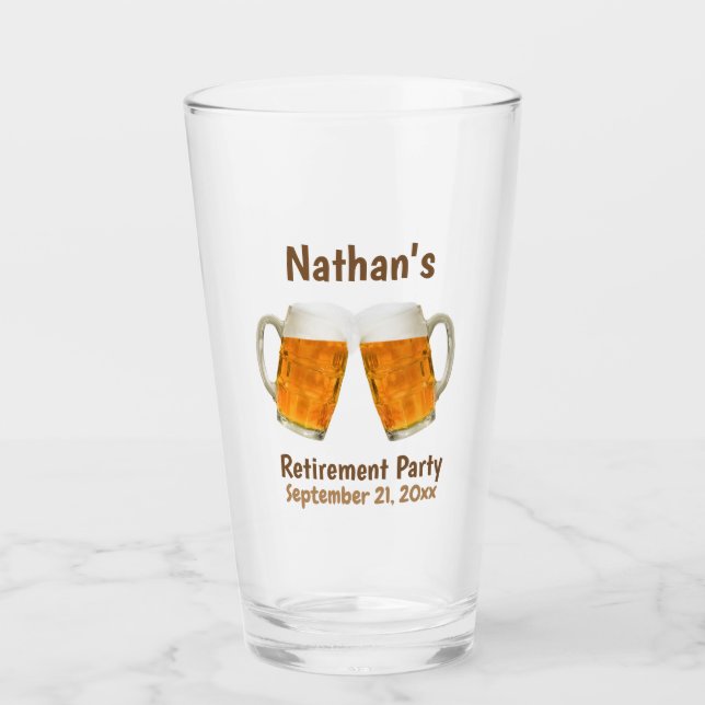 Gastgeschenk Beer Custom Retirement Glas (Vorderseite)
