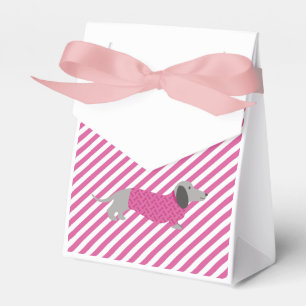 Gastgeschenk-Beutel aus rosa und weißgestrichenem  Geschenkschachtel