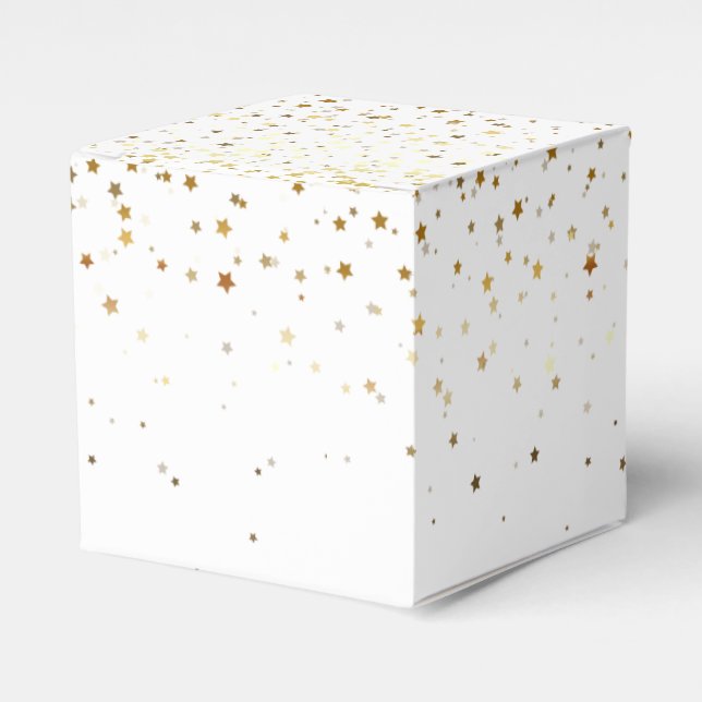 Gastgeschenk Box-Gold Stars Gefälligkeitsbox Geschenkschachtel (Vorderseite)