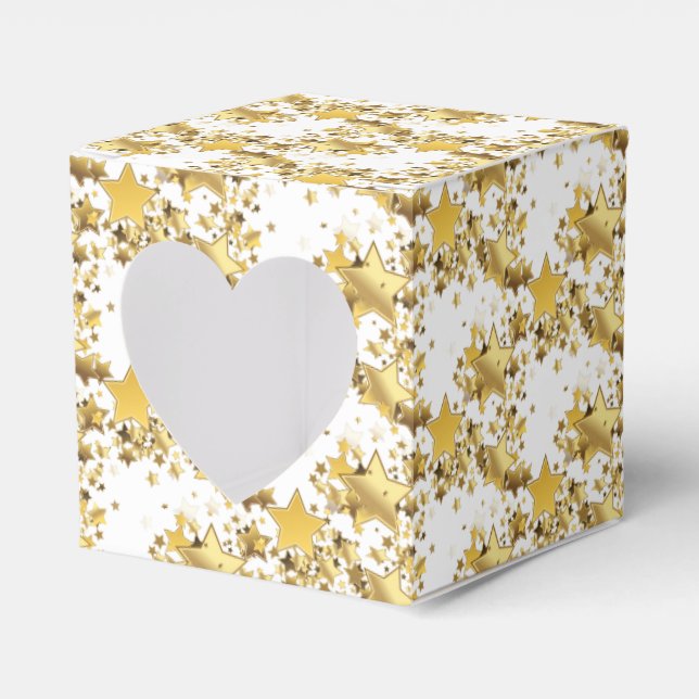 Gastgeschenk Box-Gold Stars Gefälligkeitsbox Geschenkschachtel (Vorderseite)