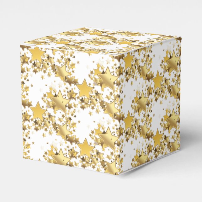 Gastgeschenk Box-Gold-Stars Geschenkschachtel (Vorderseite)