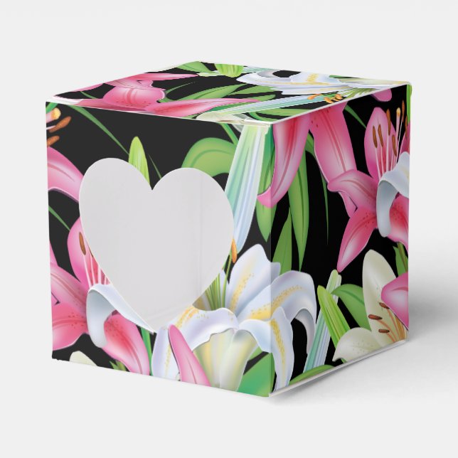 Gastgeschenk Box-Pink Lilies Geschenkschachtel (Vorderseite)