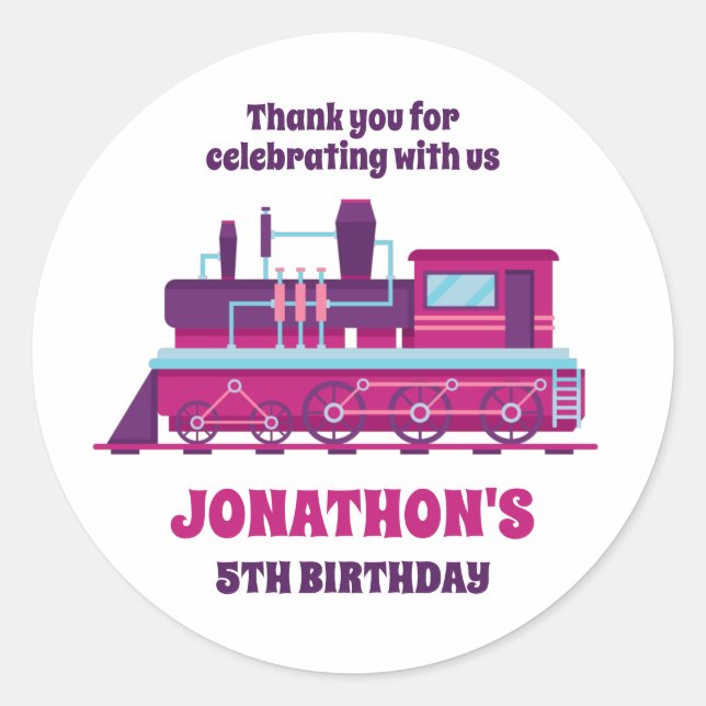 Gastgeschenk für den Vintagen Kindergeburtstag Runder Aufkleber (Vorderseite)