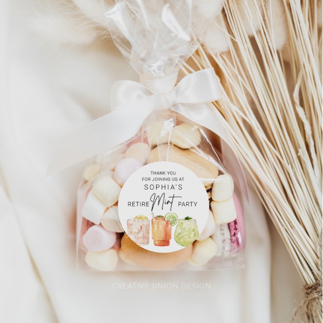 Gastgeschenk für die Ruhestandszeit, Funny Mint Be Runder Aufkleber (Retirement)