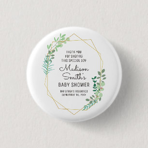 Gastgeschenk für geometrische und grüne Babydusc Button