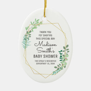 Gastgeschenk für geometrische und grüne Babydusche Keramik Ornament