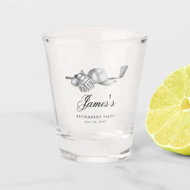 Gastgeschenk für Golf-Rückstellungen Schnapsglas (Vorderseite)