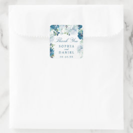 Gastgeschenk Hochzeit-Aufkleber für Mitternacht Quadratischer Aufkleber