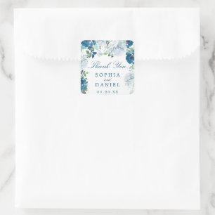 Gastgeschenk Hochzeit-Aufkleber für Mitternacht Quadratischer Aufkleber